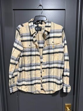 Carhartt Tan, Black & White Plaid Relaxed Fit Shirt